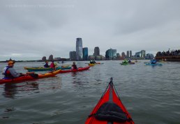 Later, at the start off Pier A, the kayakers gather