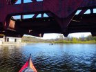 We paddle into Stockport Creek