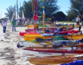 A line-up of kayaks with names we already recognize