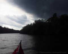 Out in broader waterways again... but the storm front overtakes us
