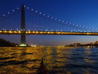 We approach the lights of the George Washington Bridge
