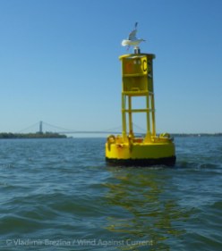 Yellow buoy on the Bay Ridge Flats