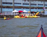 Back at Pier 40, welcomed by the colorful kayaks of the Downtown Boathouse