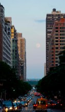 At the other end of 34th Street, the moon is staging its own Moonhenge!